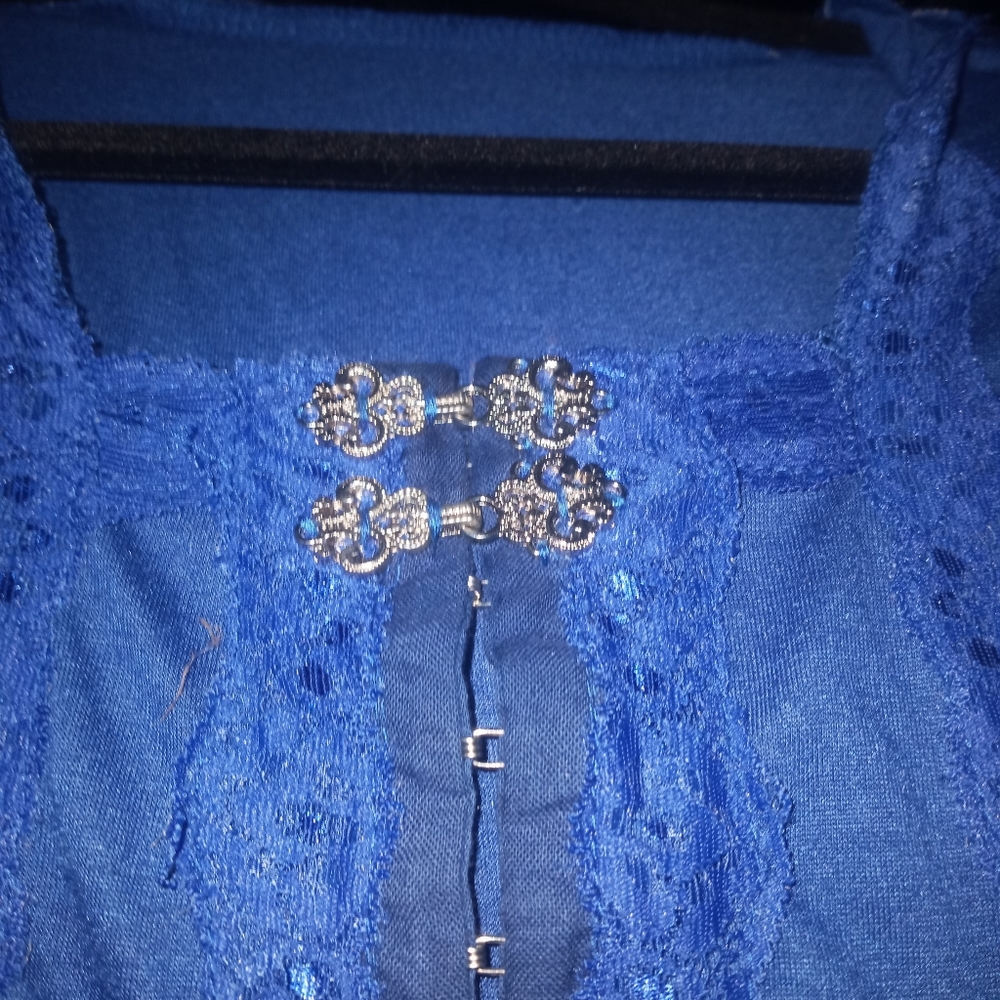 Lacey Blue Renaissance/Victorian style duster - Picture 3 of 7